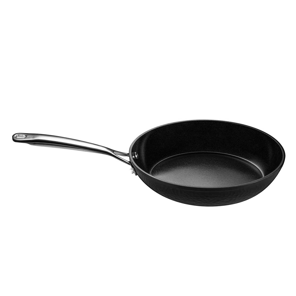 Bratpfanne Gourmet, 24 cm, geschmiedetes Aluminium, Keramik-Antihaftbeschichtung, induktionsgeeignet, Schwarz