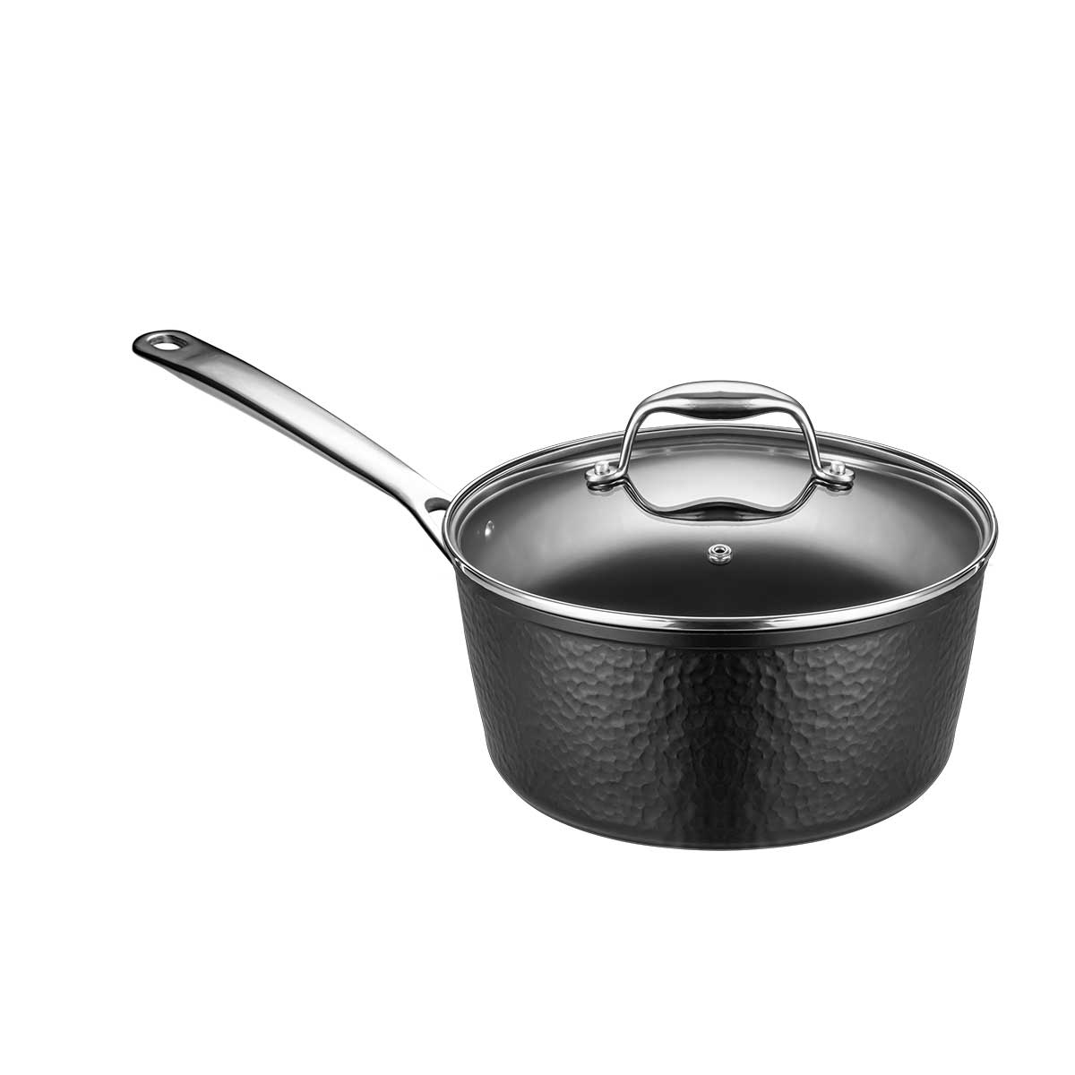 Gourmet Kochtopf, 16 cm, Aluminium, keramische Antihaftbeschichtung, induktionsgeeignet, Schwarz