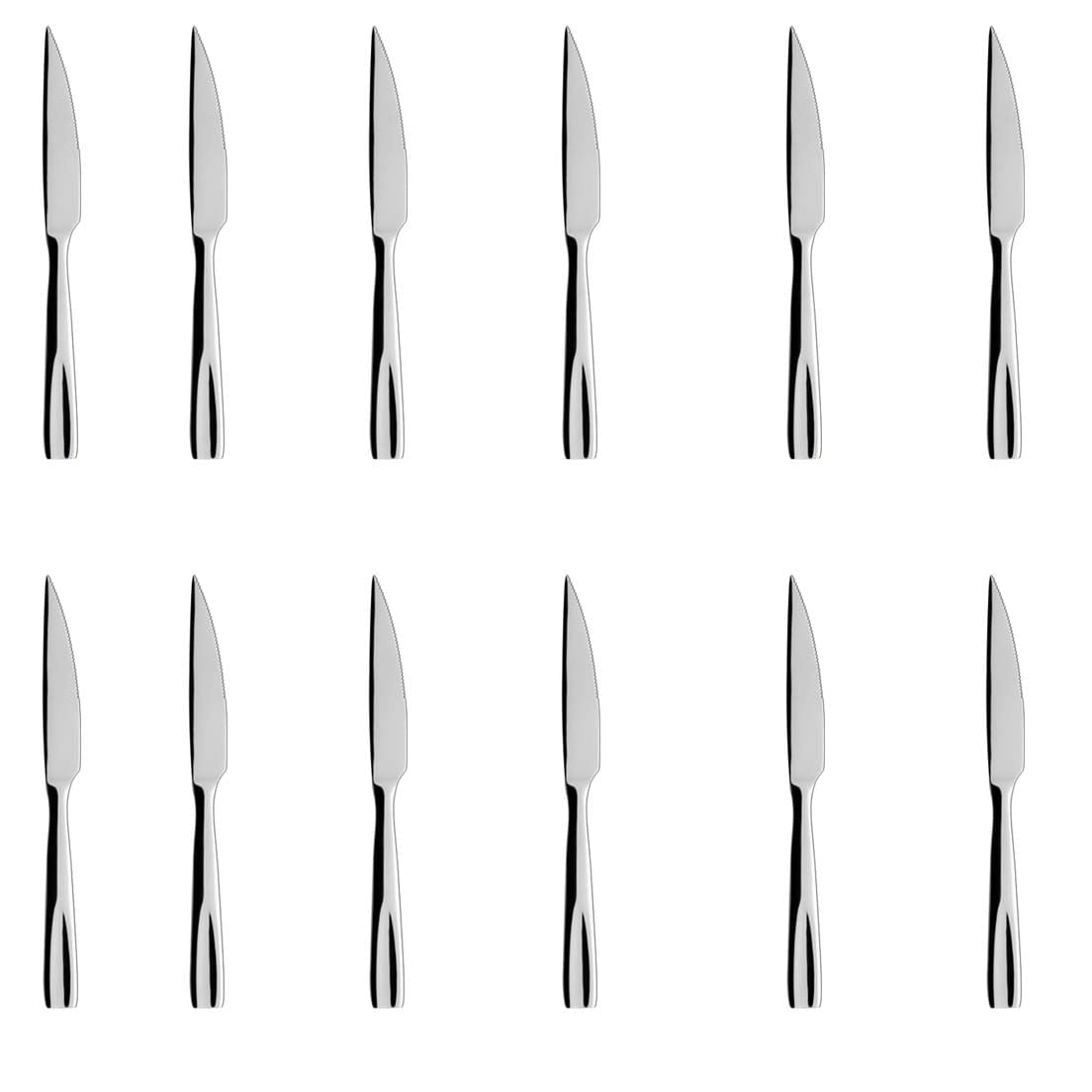 12-teiliges Messerset aus Edelstahl 24 cm