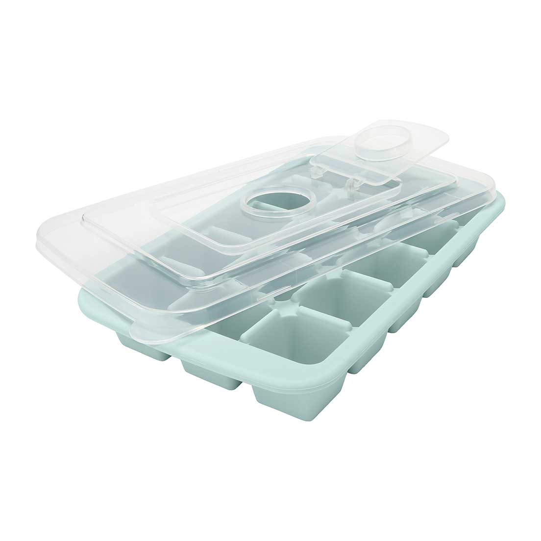 Silikon-Eiswürfelform Water Blue mit Deckel – 15 Fächer