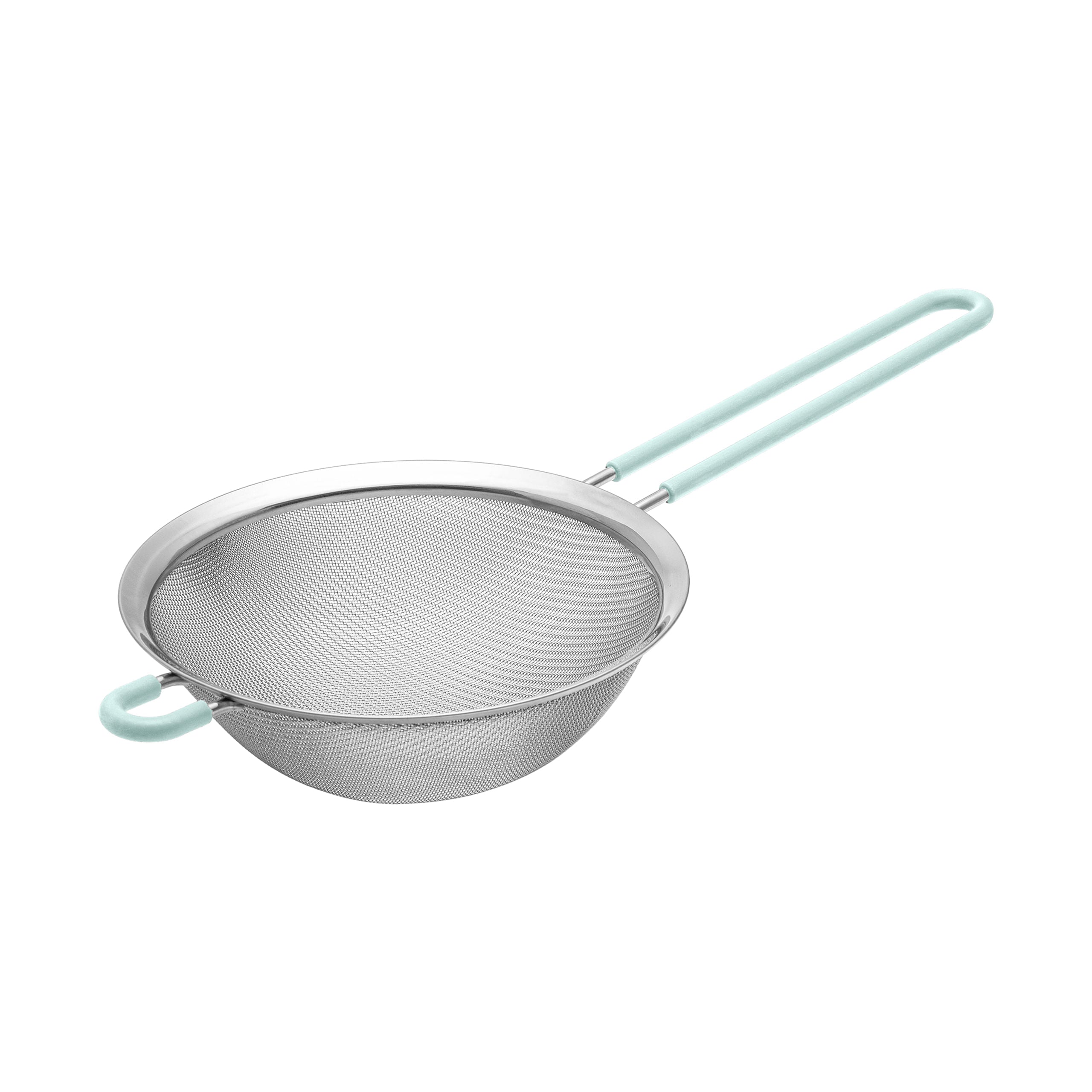 Edelstahl-Sieb 39,5 cm mit Griff in Water Blue