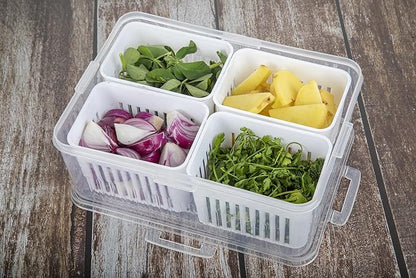 Kühlschrank-Organizer-Box mit Trennfächern für frische Lebensmittel
