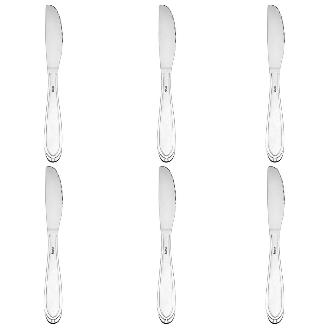 6-teiliges Set Class Tafelmesser aus Edelstahl 21 cm