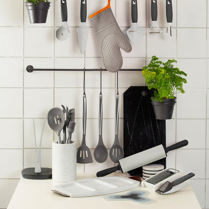 Küchenrollenhalter aus Silikon in Cool Grey mit rutschfester Basis